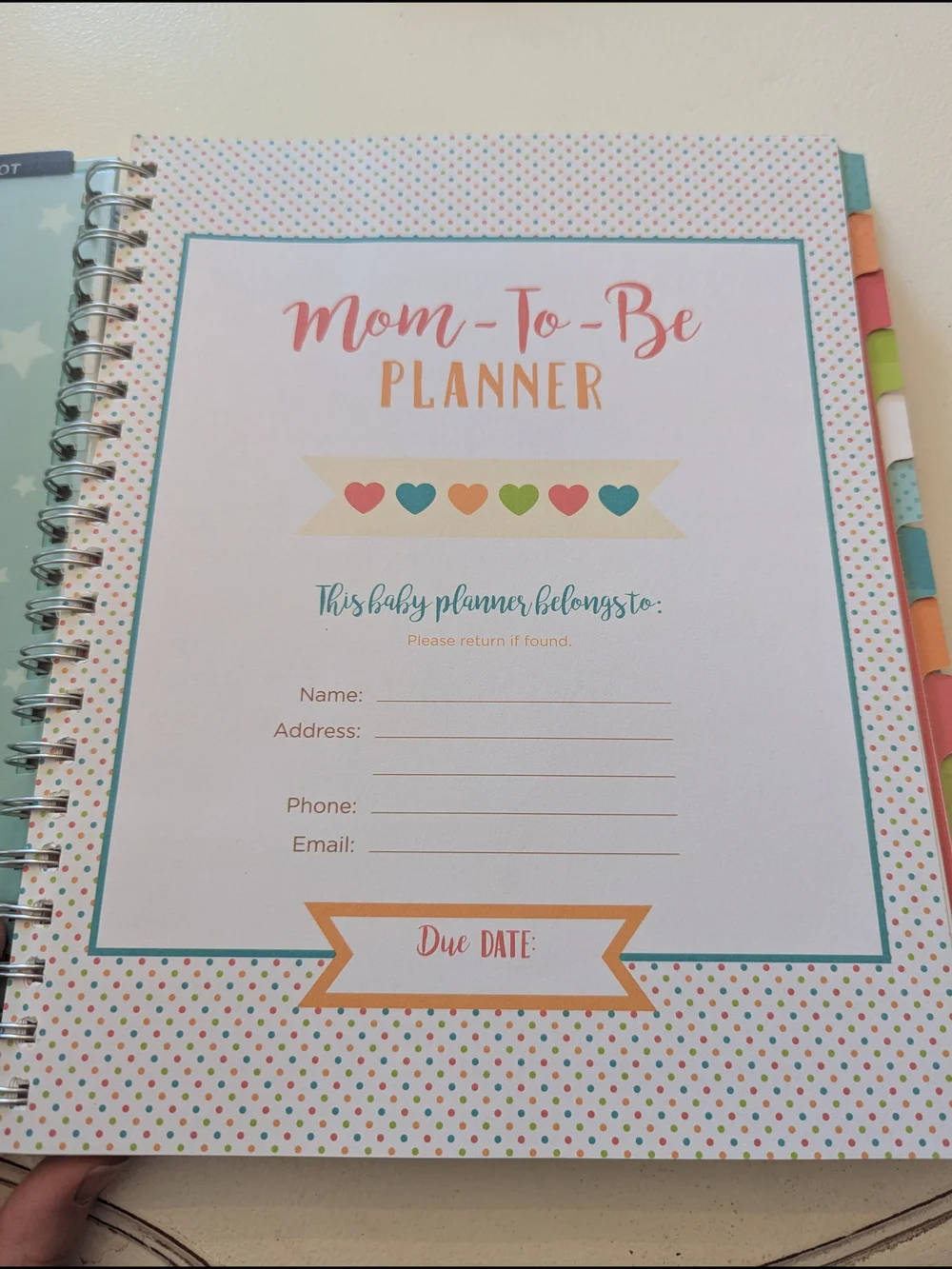 Prenatal Appointments Home Office Planner - Multi-Color Planner And Baby Book